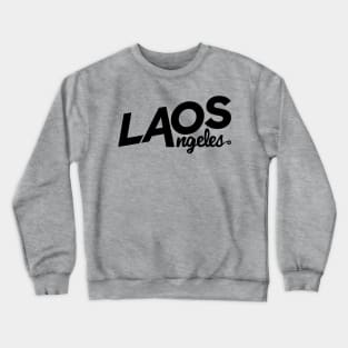 Laos Angeles Black Logo Crewneck Sweatshirt